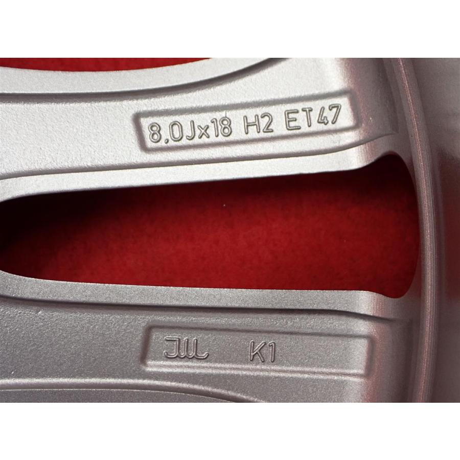 再塗装 シルバー AUDI アウディ S4 8K 純正 中古ホイール 4本 8J 18