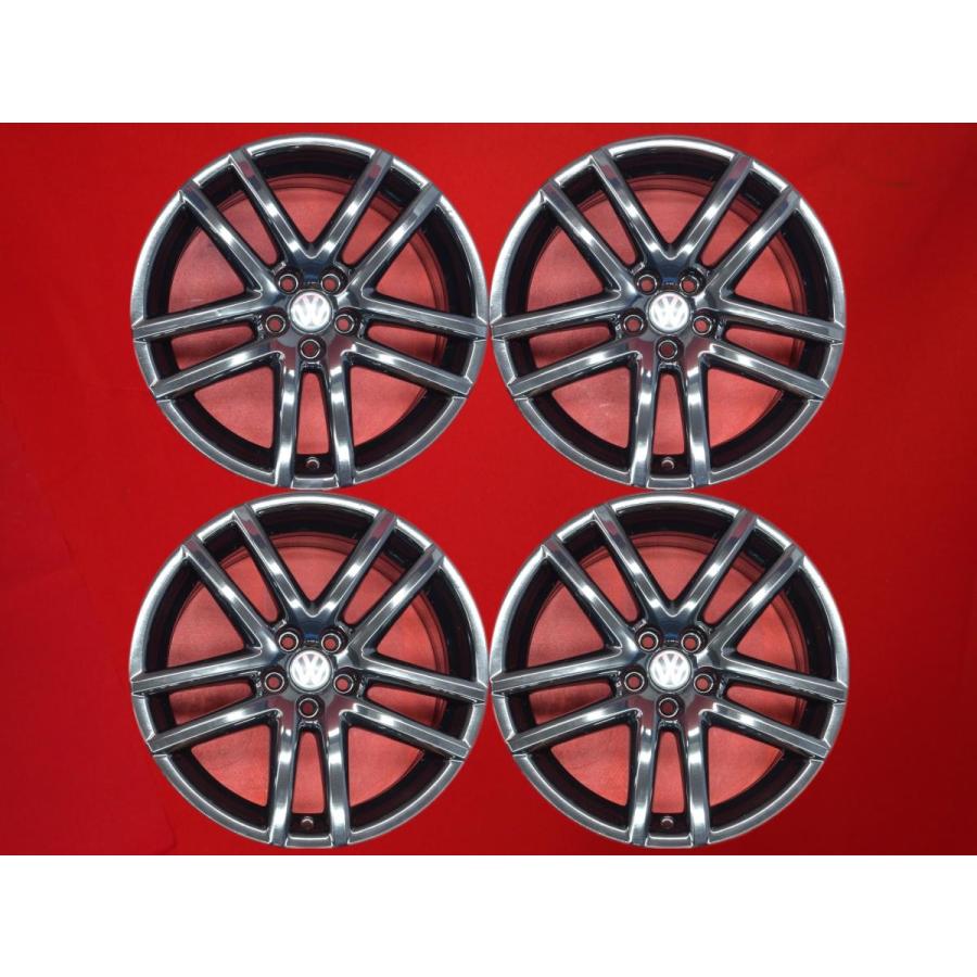 Volkswagen 17インチ 5スポークホイール 再塗装品 黒 VOLKSWAGEN フォルクスワーゲン クロスポロ 9N 純正 中古