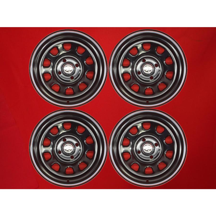 TTD スチール (RED&BLUEライン有) ホイール 4本 5J-14 PCD100 4穴 -20