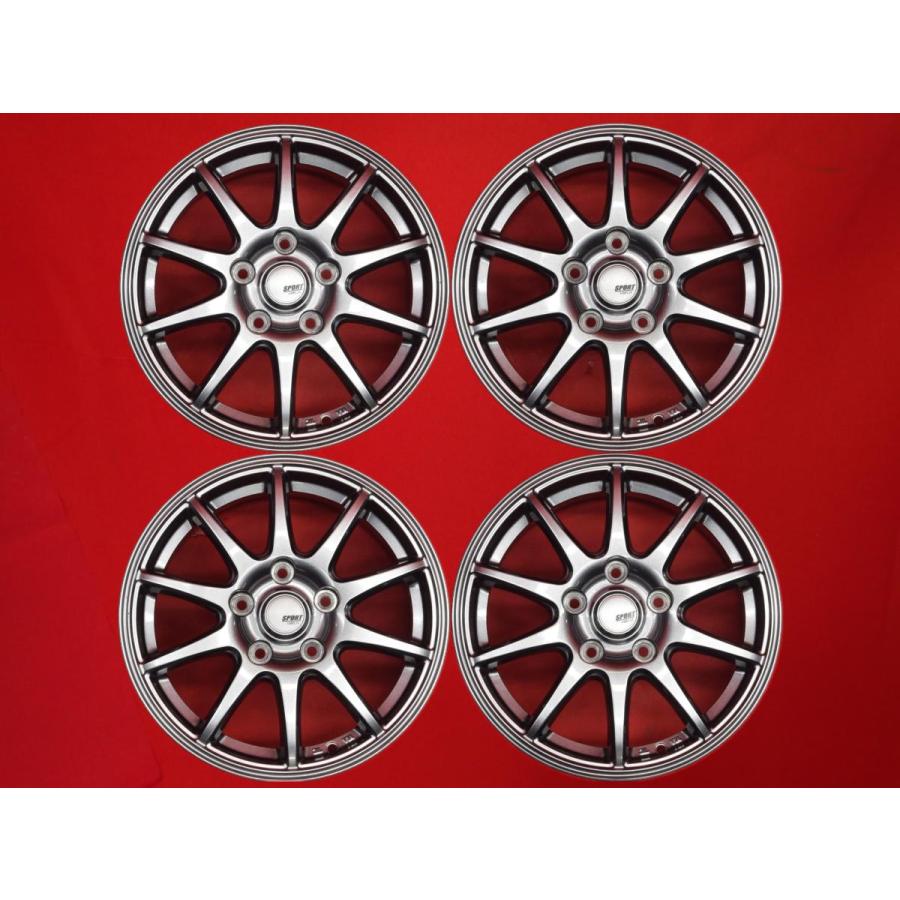 15インチ ホイールセット SPORT ABERIA SPORT ABELIA 中古ホイール 4本 6J 15インチ PCD114.3 5穴 +53 ハブ73
