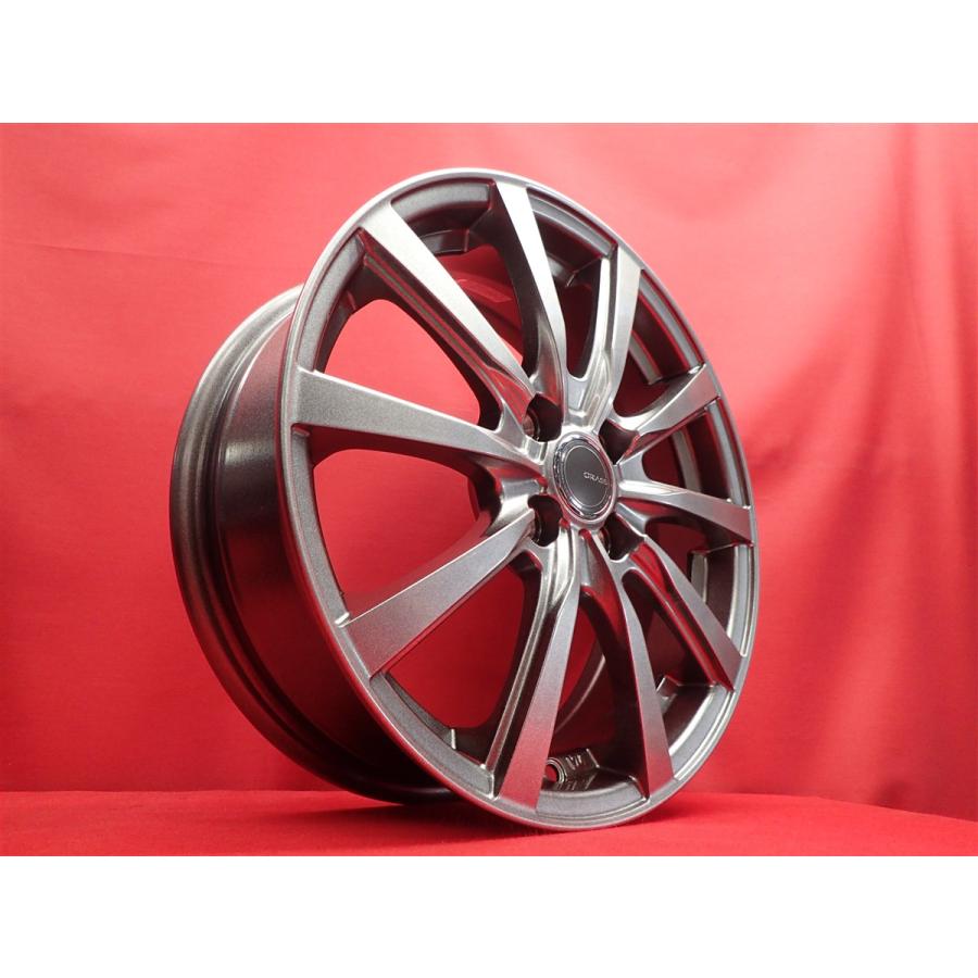 16インチアルミ GRASS ZX 中古ホイール 4本 5.5J 16インチ PCD100 4穴 +42 ハブ67