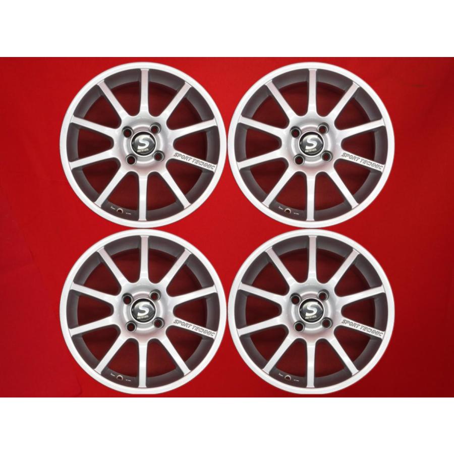 6J15インチ　PCD100　ホイール4本　　4穴　フィット　アクア　ノート　デミオ　他　　 SPORTTECHNIC モノ 10 ヴィジョン EU 中古ホイール 4本 6.5J 15インチ