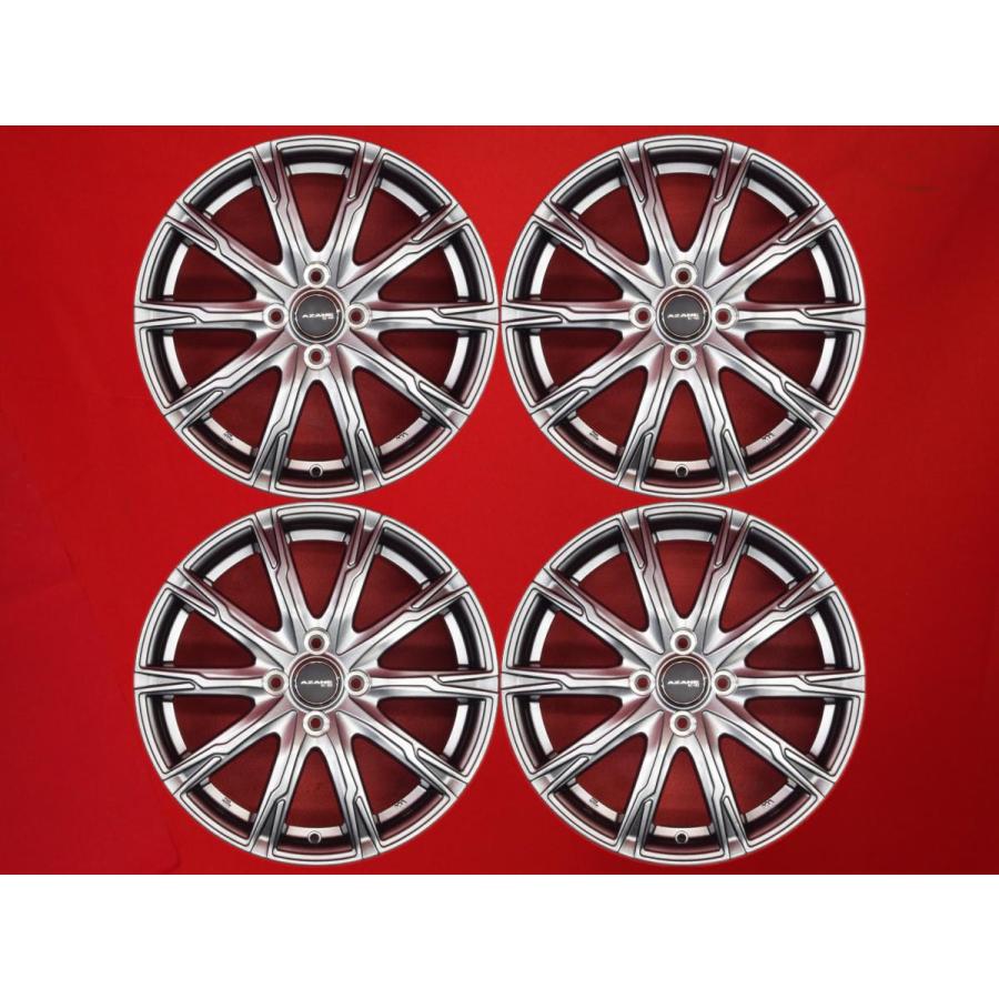 アザーネ AZANEE-10 中古ホイール 4本 6J 16インチ PCD100 4穴 +45 