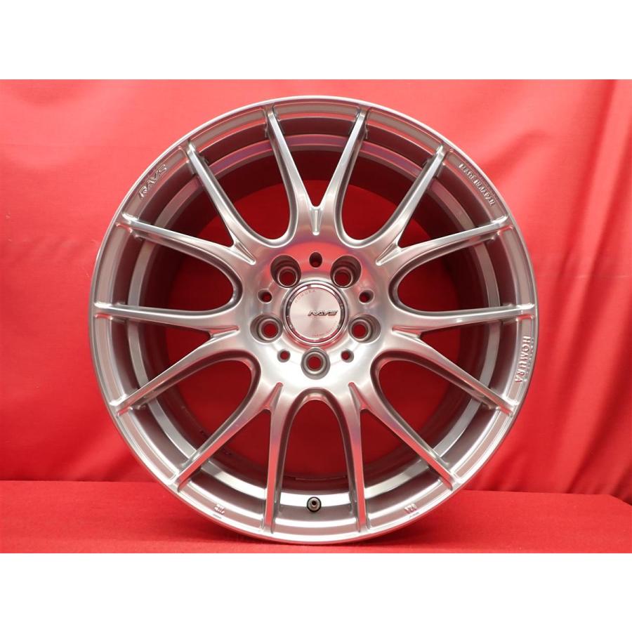 RAYS 軽量1本10.0kg HOMURA ホムラ 2×7Plus 中古ホイール 4本 7.5J 18