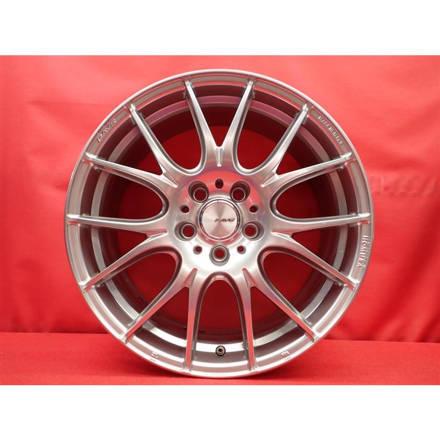 RAYS 軽量1本10.0kg HOMURA ホムラ 2×7Plus 中古ホイール 4本 7.5J 18