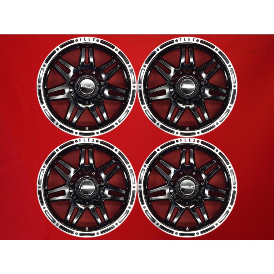 Flex DELF-04 中古ホイール 4本 6.5J 17インチ PCD139.7 6穴 +38 ハブ