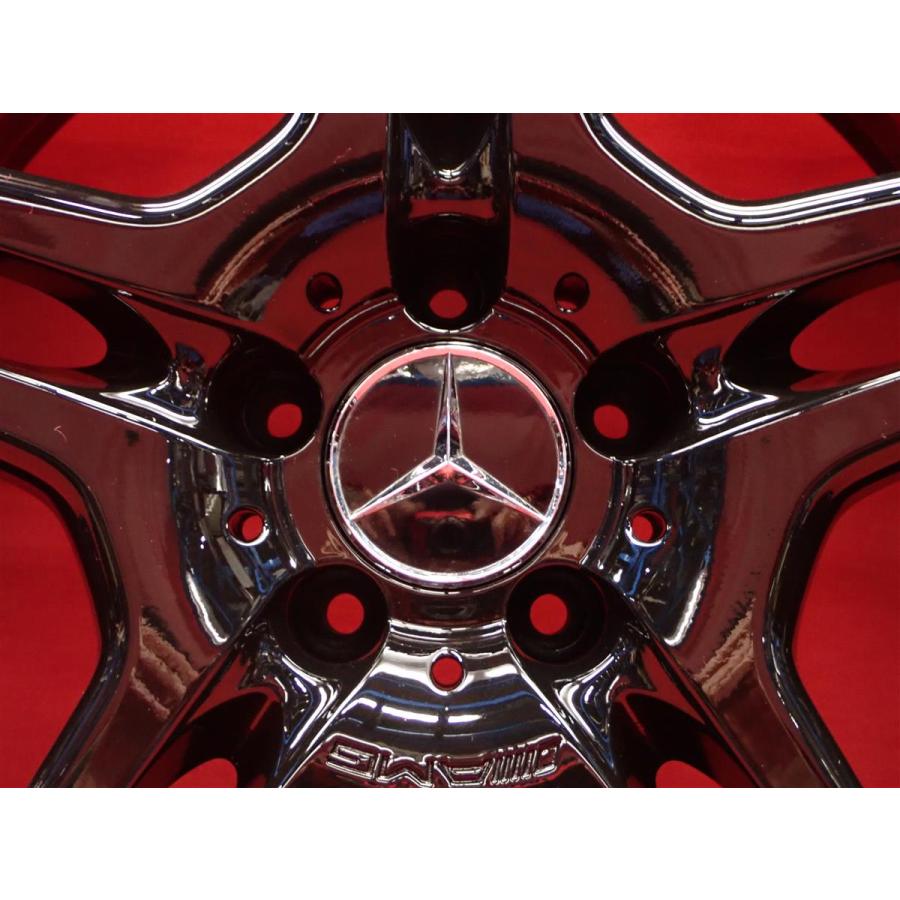 再塗装品 黒 ベンツ CLK W209 純正 AMG 中古ホイール 4本 7.5/8.5J 18インチ PCD112 5穴 +37/+30 ハブ66.5 A2094014802 A2094011502 aa18の画像
