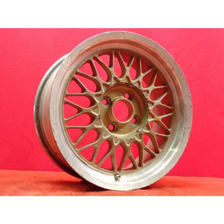 鍛造 軽量 中古品 アルミホイール 1本 BBS RG 6.5J 15インチ PCD100 4