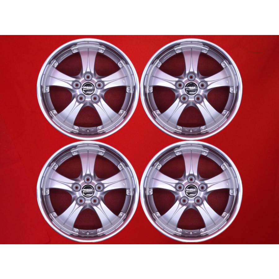 WORK ROAR 5本スポーク 中古品 アルミホイール 4本 7J 17インチ PCD114