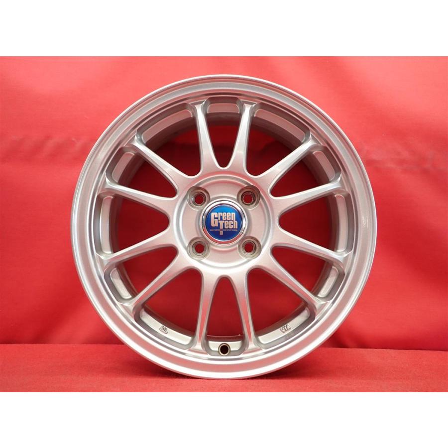 C484　15×5J 4穴 PCD100 ホイール 4本 アクアなど　自家塗装 軽量 1本5.1kg GreenTech 中古品 アルミホイール 4本 5J 15インチ