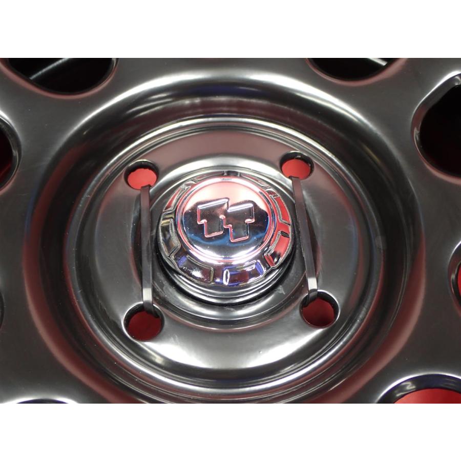 新品タイヤ付 4本 TTD RED&BLUEライン有 5J 14インチ PCD114.3 4穴 +38