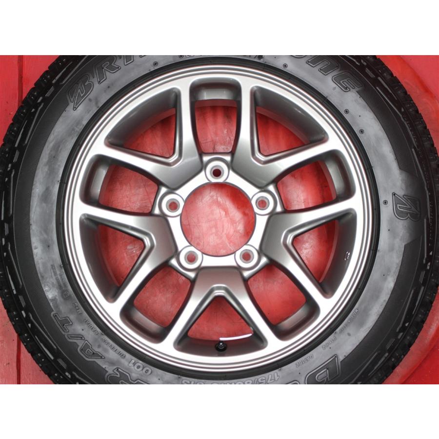 タイヤ付 ジムニー JB64W 純正 5.5J 16インチ PCD139.7 6穴 +22 ハブ径110 ブリヂストン デューラー A/T001 175/80R16 7.5分山 tw16_3