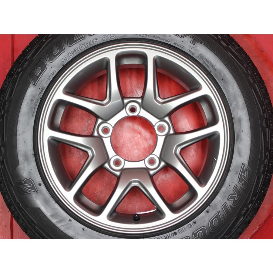 タイヤ付 ジムニー JB64W 純正 5.5J 16インチ PCD139.7 6穴 +22 ハブ径110 ブリヂストン デューラー A/T001 175/80R16 7.5分山 tw16_5