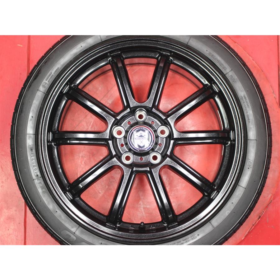 良山 タイヤ付 ESTROSA ブラック 黒 7.5J 18インチ PCD114.3 5穴 +55 