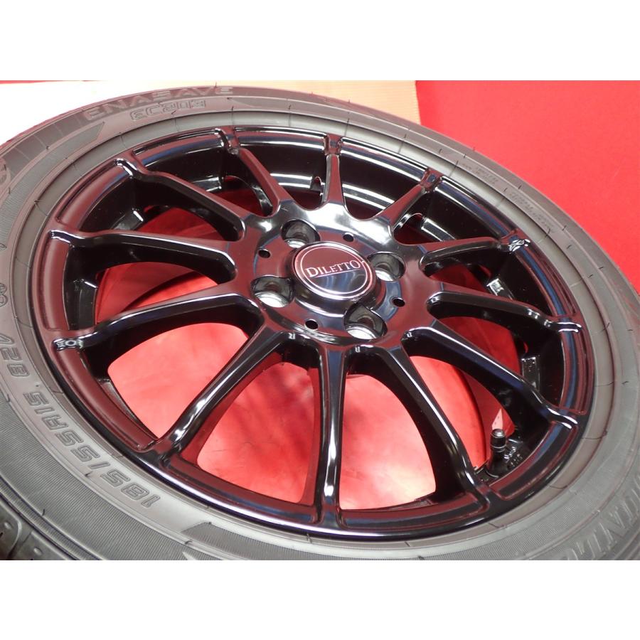 タイヤ付 DILETTO ディレット 5.5J 15インチ PCD100 4穴 +43 ハブ67 
