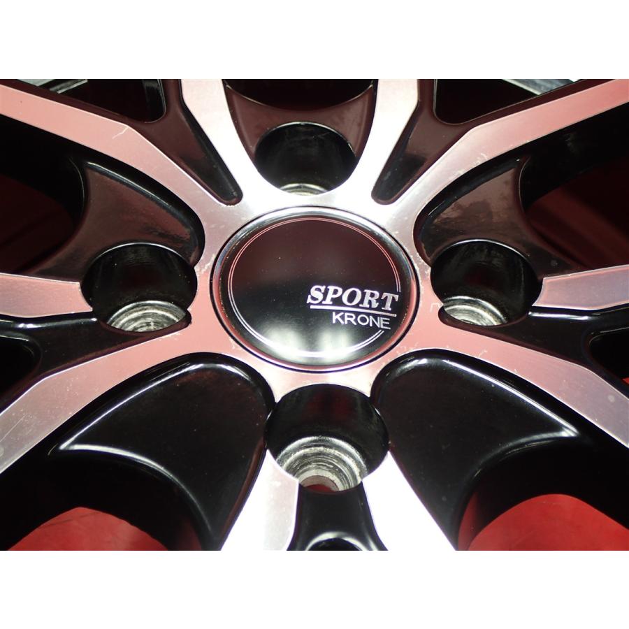 タイヤ付 SPORT KRONE 5.5J 15インチ PCD100 4穴 +43 ハブ67 