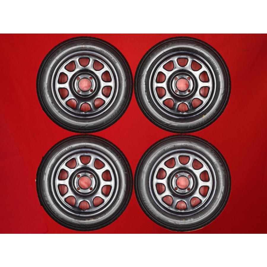 タイヤ付 Daytona デイトナ スチールホイール 5J 14インチ PCD100 4穴 