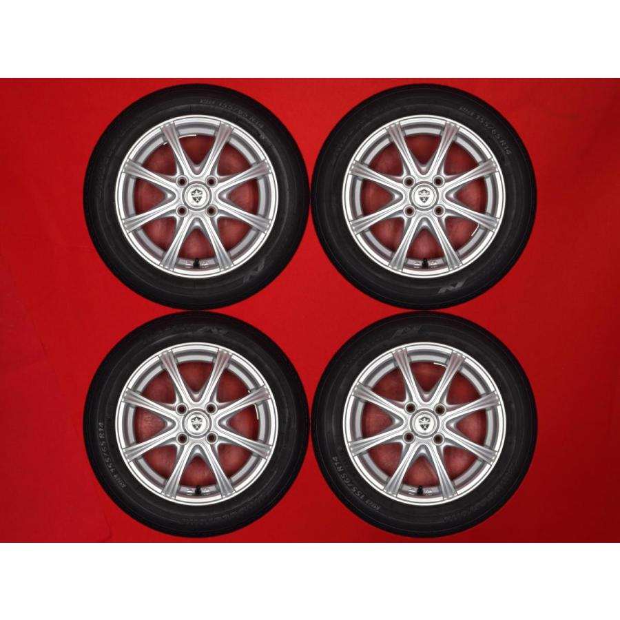 タイヤ付 ESTROSA 4.5J 14インチ PCD100 4穴 +45 ハブ67 ブリヂストン 