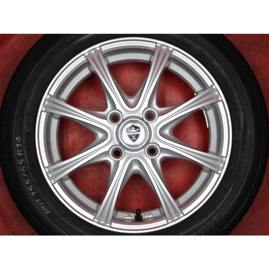 タイヤ付 ESTROSA 4.5J 14インチ PCD100 4穴 +45 ハブ67 ブリヂストン 