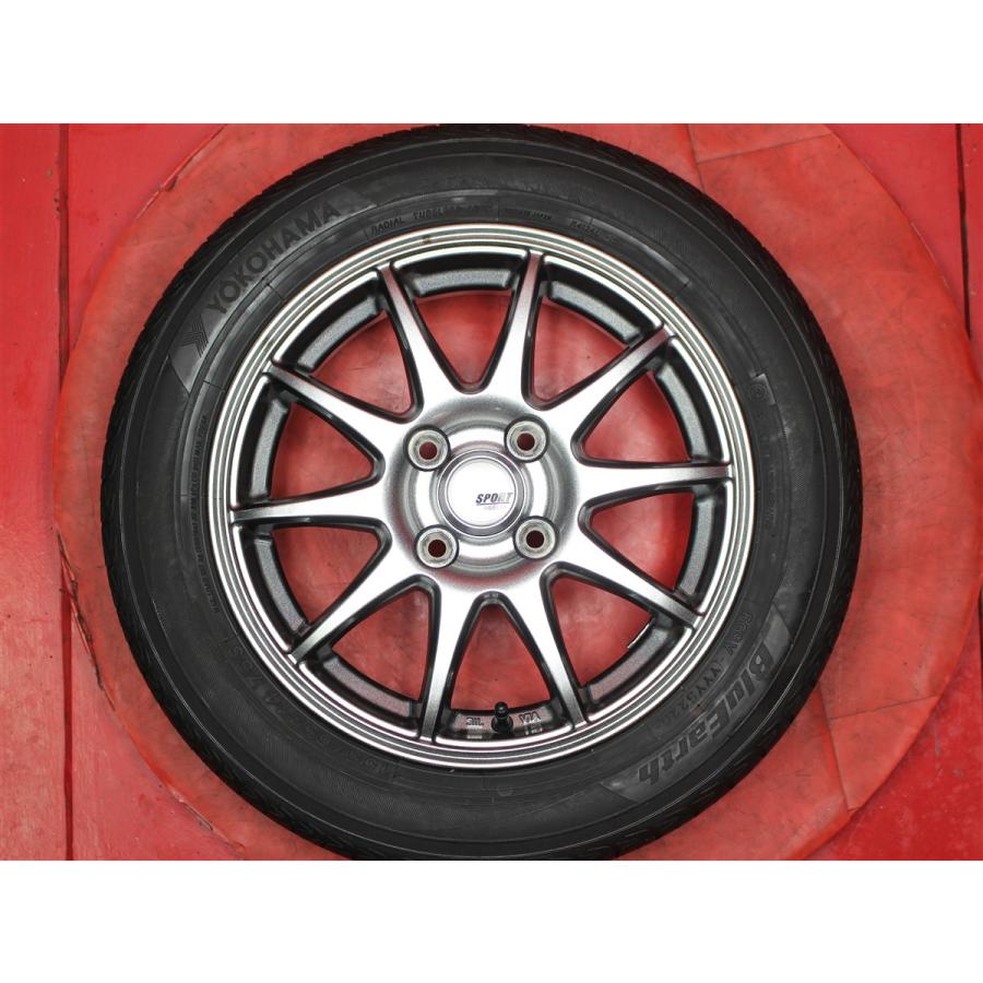タイヤ付 4本 SPORT ABELIA 4.5J 14インチ PCD100 4穴 +45 ハブ径Φ67