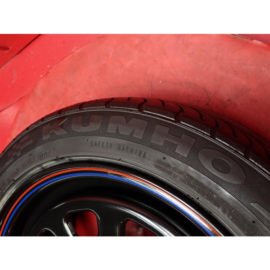 ドリケツ　14インチ　6j pcd100 4穴　引き取り限定　テ元　４本 タイヤ付 4本 TTD RED&BLUEライン有 6J 14インチ PCD100 4穴 +38 ハブ