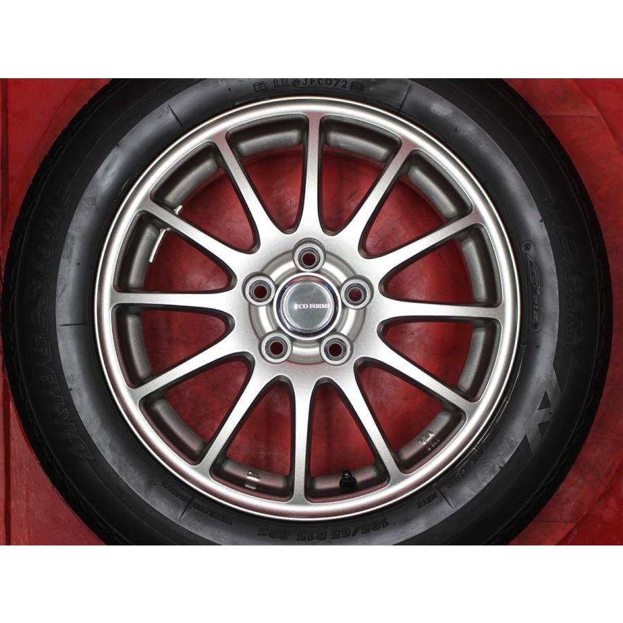 タイヤ付 4本 ECOFORME SE-12 6J 15インチ PCD100 5穴 +45 ハブ径Φ73 