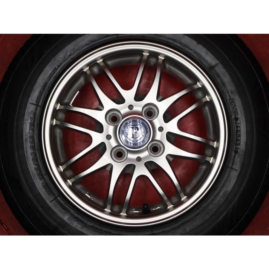 タイヤ付 4本 BRANDLE-LINE BL-M10 5J 13インチ PCD100 4穴 +36 ハブ径Φ67 BS エコピア NH100C 155/80R13 79S パッソ ヴィッツ 等へ tw13_3