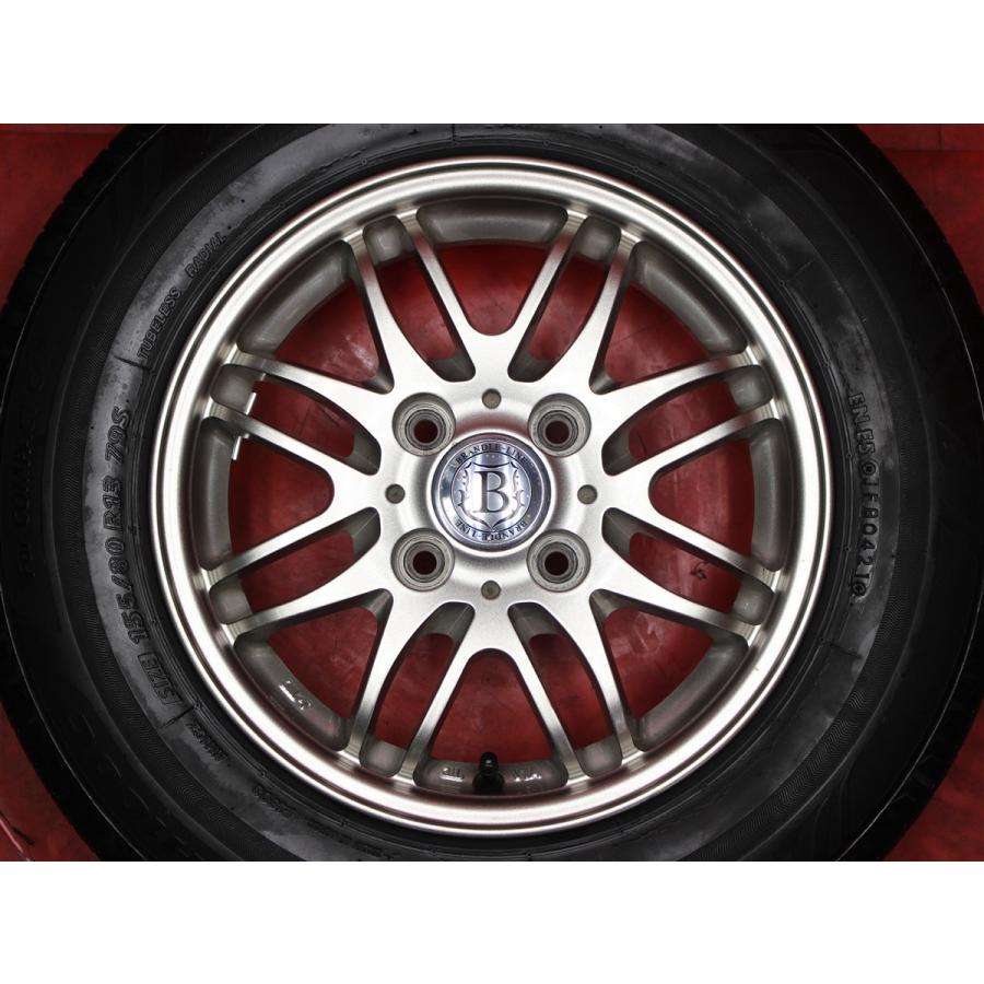 タイヤ付 4本 BRANDLE-LINE BL-M10 5J 13インチ PCD100 4穴 +36 ハブ径Φ67 BS エコピア NH100C 155/80R13 79S パッソ ヴィッツ 等へ tw13_5