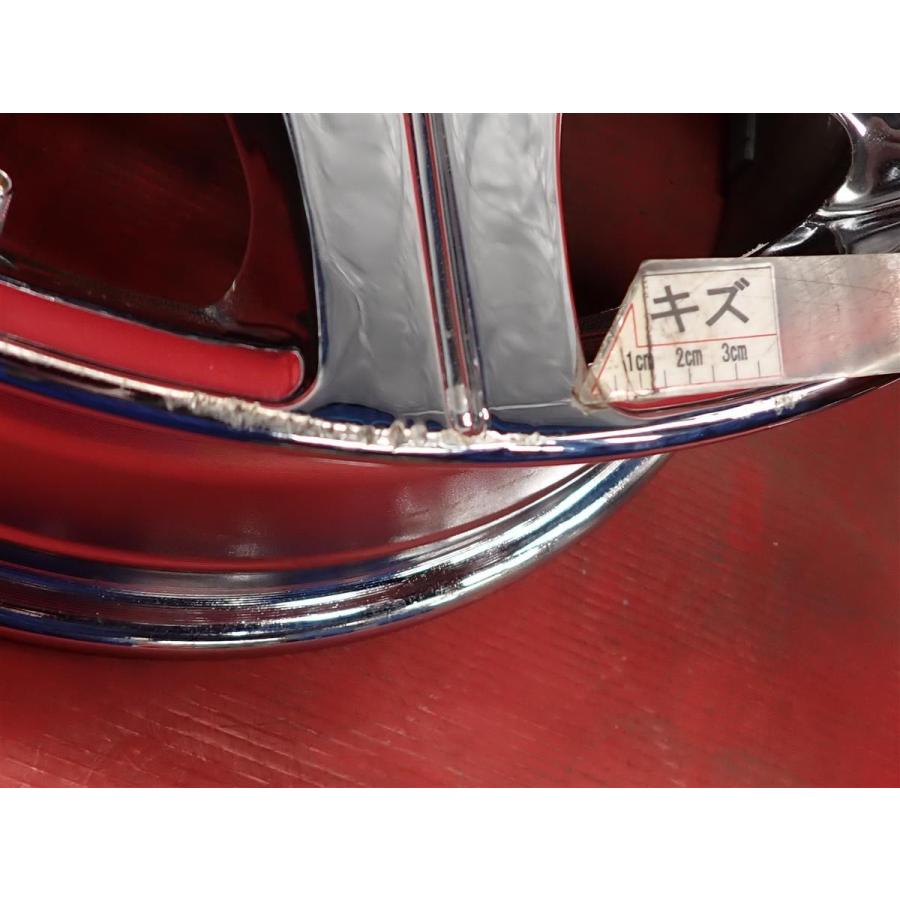 値下げ 17インチPCD100×5穴 メッキホイールタイヤ 激安 4本セット】8スポークタイプ アルミホイール メッキ 中古品 17