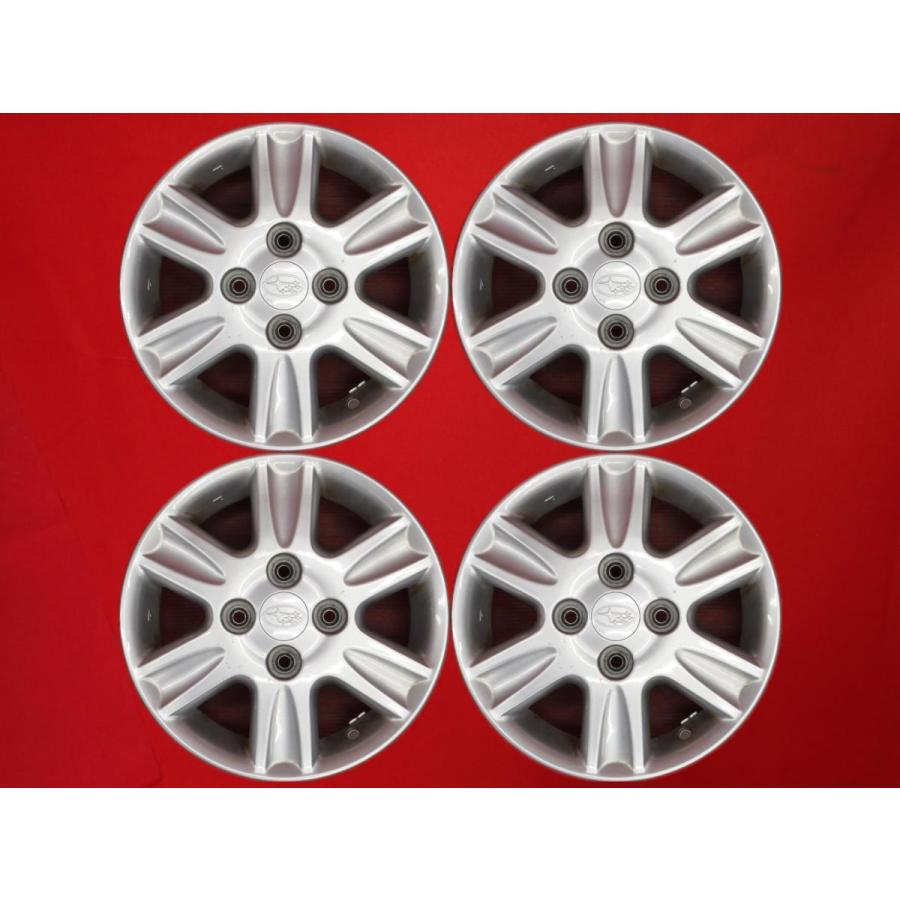 激安 中古 4本セット】 スバル 純正 6スポーク アルミホイール 13inch 