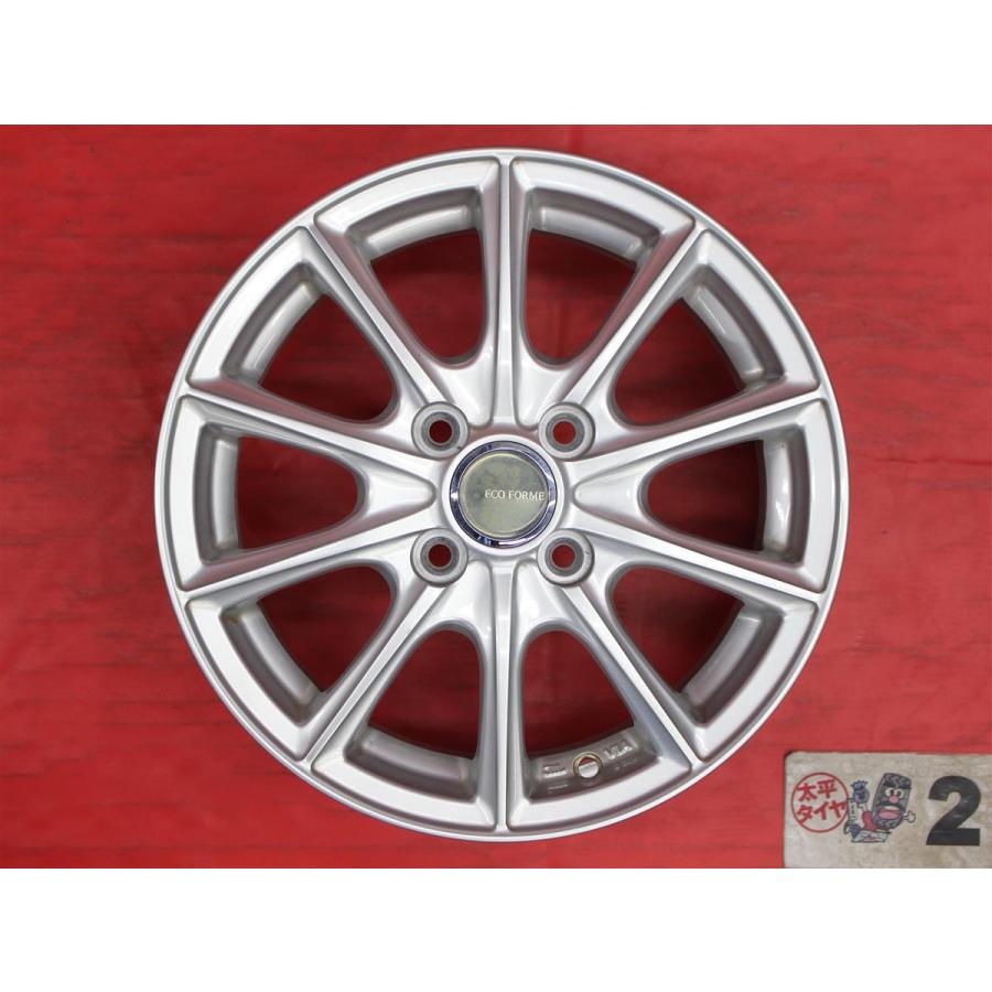【激安 4本セット】エコフォルム SE-15 アルミホイール 中古品 14inch 5.5J インセット+50 PCD100 4穴 ハブ径Φ73 フリード/GB3系 等 cc14の画像