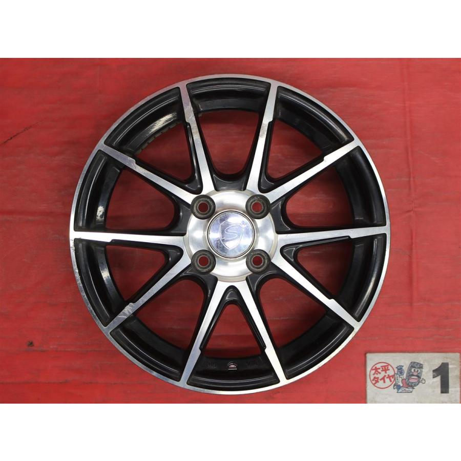 【前後異サイズ 4本SET】5Wスポーク アルミホイール 中古品 15インチ 4.5J/5.5J +45/+42 PCD100 4穴 ハブ径Φ67 三菱・i(アイ) 等 cc15の画像