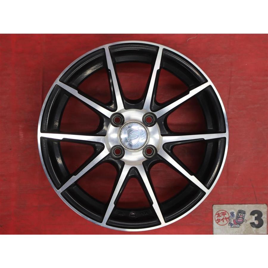 【前後異サイズ 4本SET】5Wスポーク アルミホイール 中古品 15インチ 4.5J/5.5J +45/+42 PCD100 4穴 ハブ径Φ67 三菱・i(アイ) 等 cc15の画像