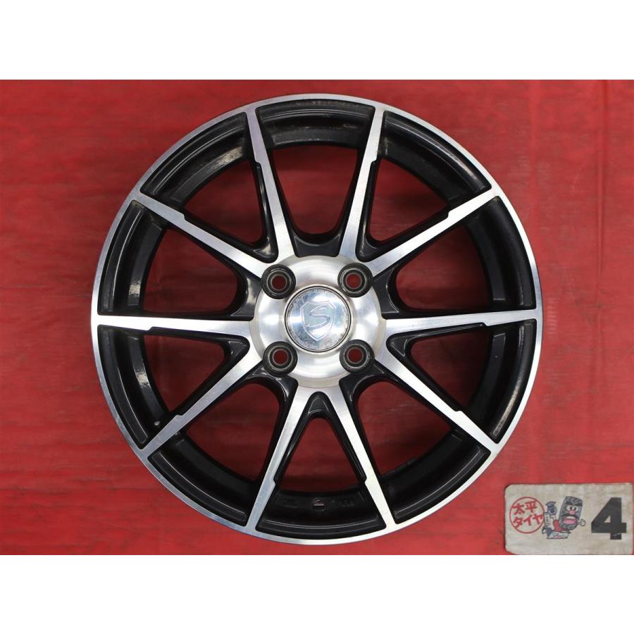 【前後異サイズ 4本SET】5Wスポーク アルミホイール 中古品 15インチ 4.5J/5.5J +45/+42 PCD100 4穴 ハブ径Φ67 三菱・i(アイ) 等 cc15の画像