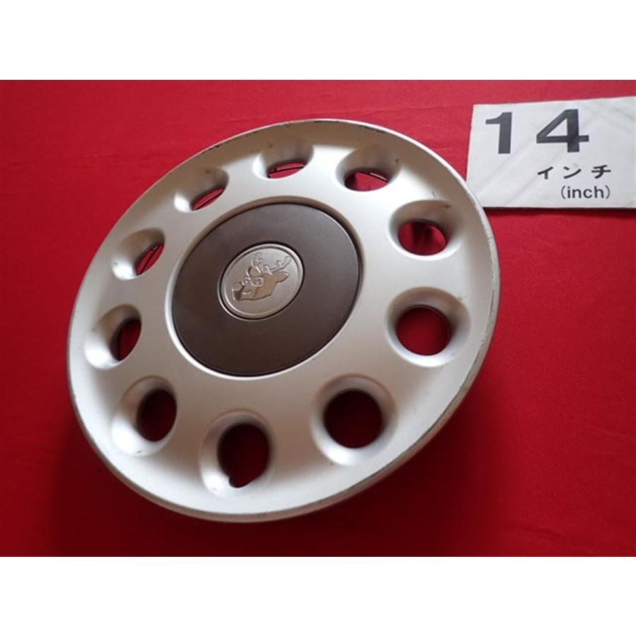 希少　ダイハツムーヴ　コンテ　ホイールキャップ　キャンバス　白/緑 1枚 ダイハツ ムーヴ コンテ カクシカ 14インチ 純正 中古 フル