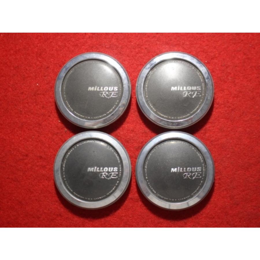 4枚 MiLLOUS RE 社外 中古 ホイール センターキャップ センター 4枚 MiLLOUS RE 社外 中古 ホイール センターキャップ センター