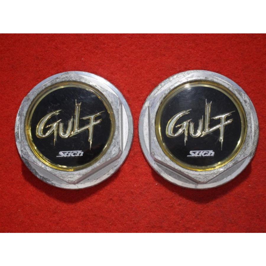 2枚 GULF stich 社外 中古 ホイール センターキャップ センターカバー 