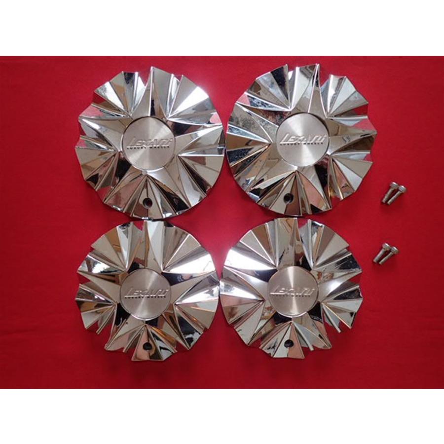 4枚 LEXANI LUXURY WHEELS (ネジ付き) 社外 中古 ホイール センター