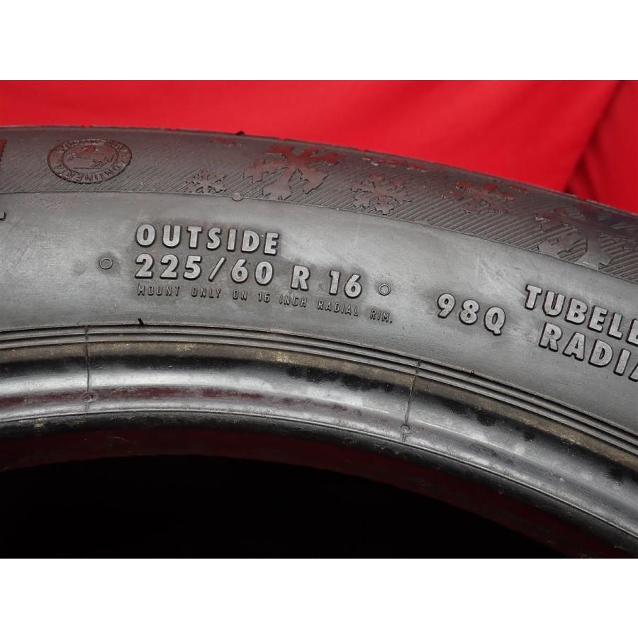 【特価品 希少サイズ】225/60R16 98Q スタッドレスタイヤ 4本セット《コンチネンタル コンチバイキングコンタクト3》9.5/8.5分山 sta16の画像