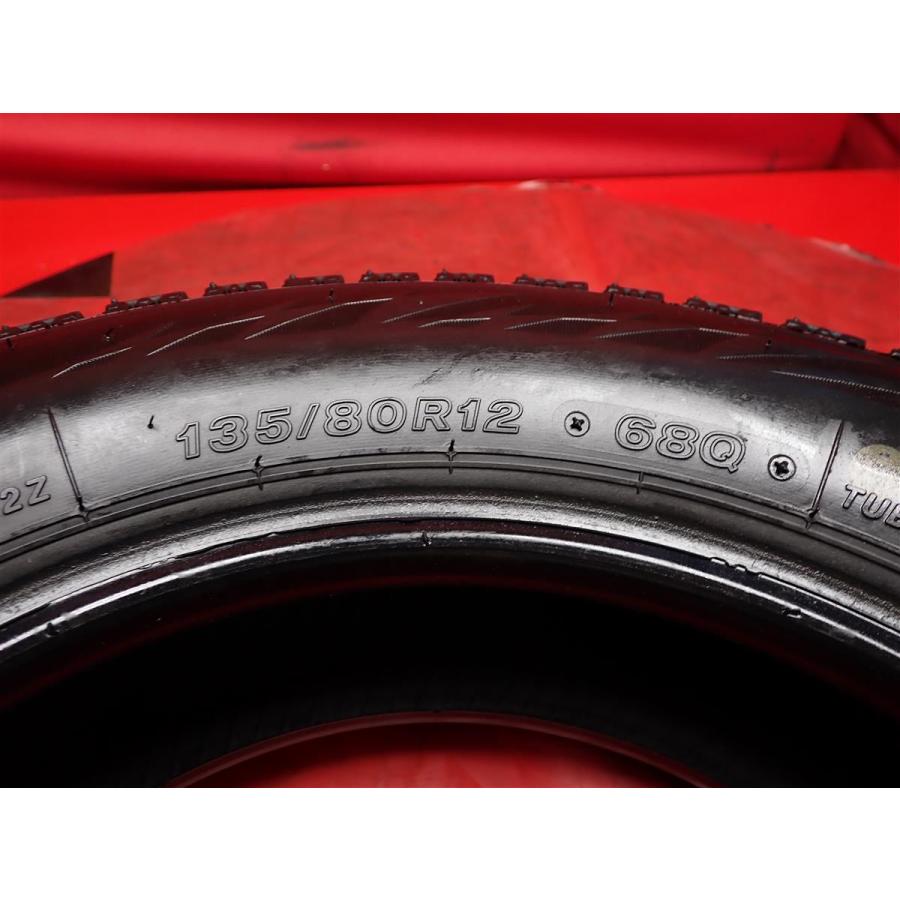 バリ溝 希少サイズ】135/80R12 68Q 冬用 スタッドレスタイヤ 4本セット 