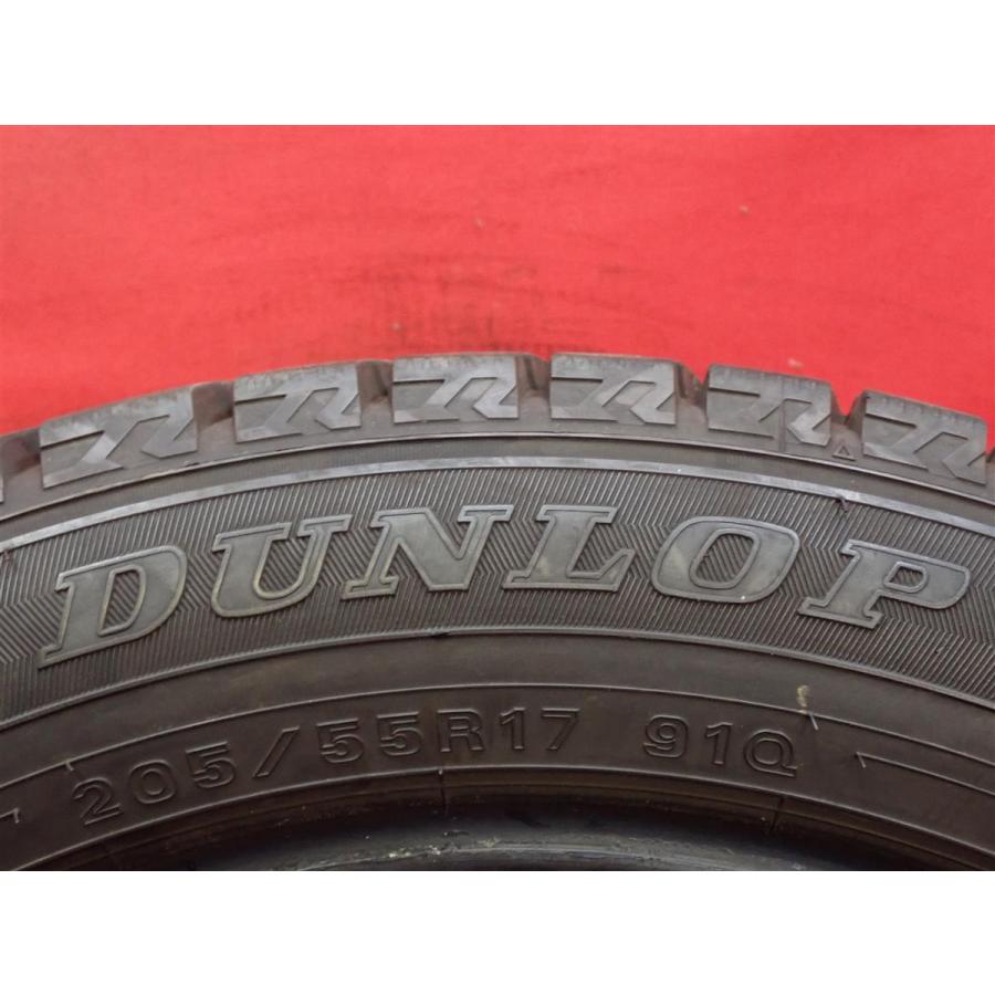 【品薄サイズ】205/55R17 91Q スタッドレスタイヤ 単品1本《ダンロップ ウィンターマックス02 WM02》9.0分山 バリ溝 バリ山 sta17の画像