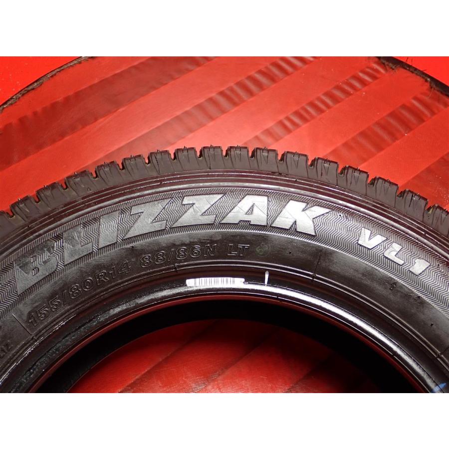 バリ溝】155/80R14 88/86N LT スタッドレスタイヤ 4本 ブリヂストン 