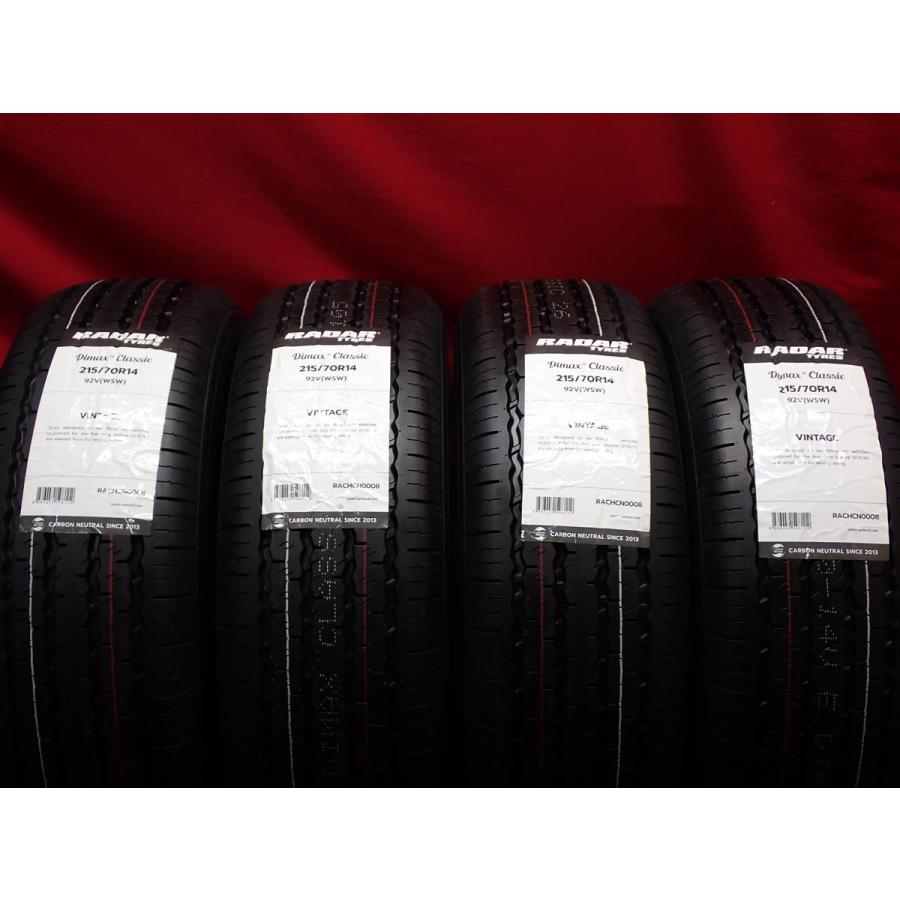 RADAR Dimax Classic 185R14 ホワイトリボン　４本セット 未使用品 4本SET】RADAR(レーダー) Dimax Classic(ディーマックス
