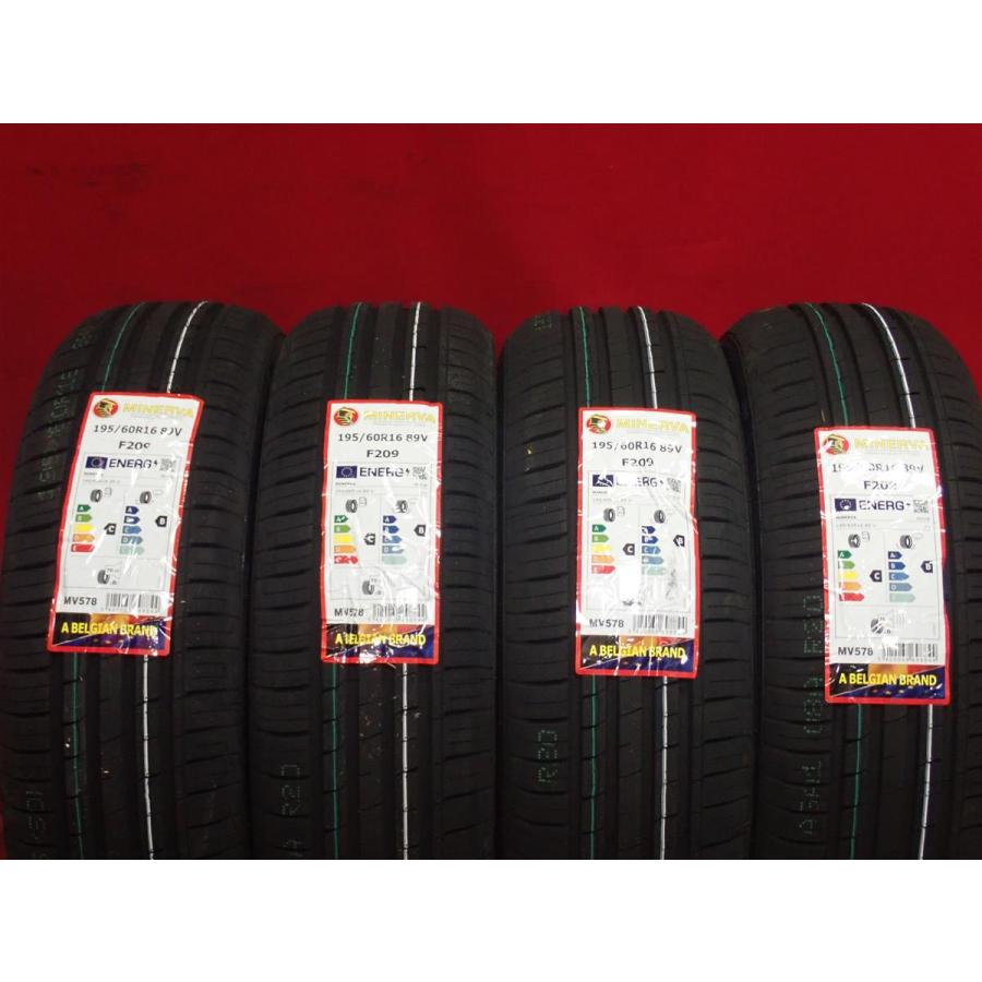 タイヤ4本 《 ミネルバ 》 F209 [ 195/60R16 89V ] 10分山☆ セレナ 