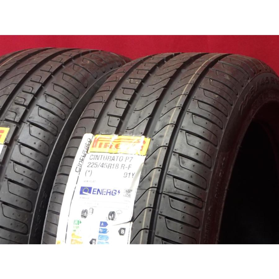 【未当てはめる品 幽客坦々たる】225/45R18 91Y r-f《ピレリ チントゥラート P7》夏タイア 2本仕かける 10.0分山 バリ溝 バリ山 n18