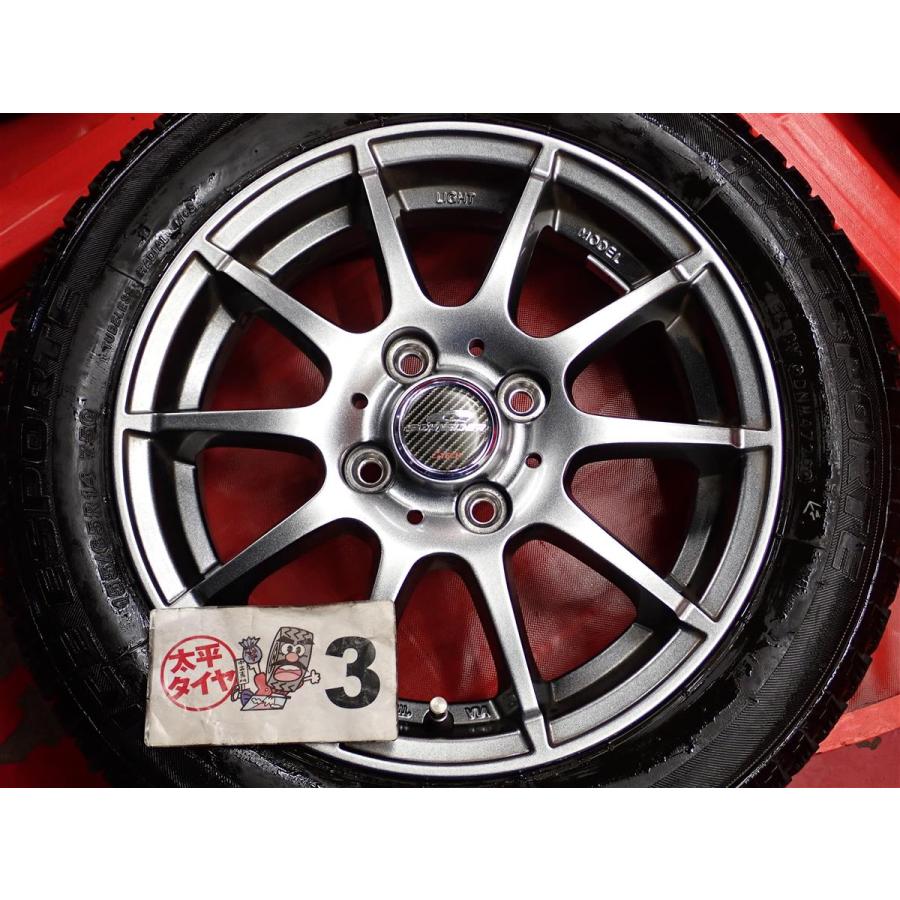 ガリ無し BS製OEM ICE ESPORTE 冬タイヤ 155/65R14 社外アルミ付 