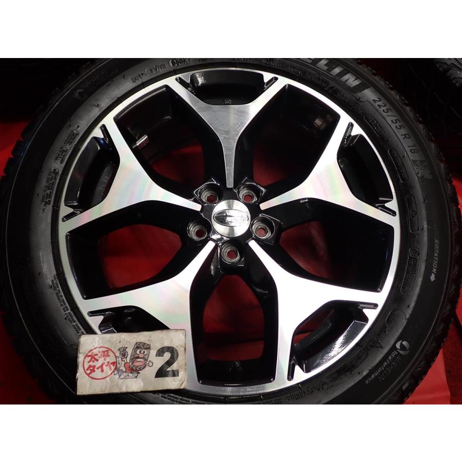 フォレスター　SJ5 純正アルミホイール　タイヤホイール　225/55R18 バリ溝 4本SET】スバル フォレスター SJ系 純正 アルミホイール [7J +