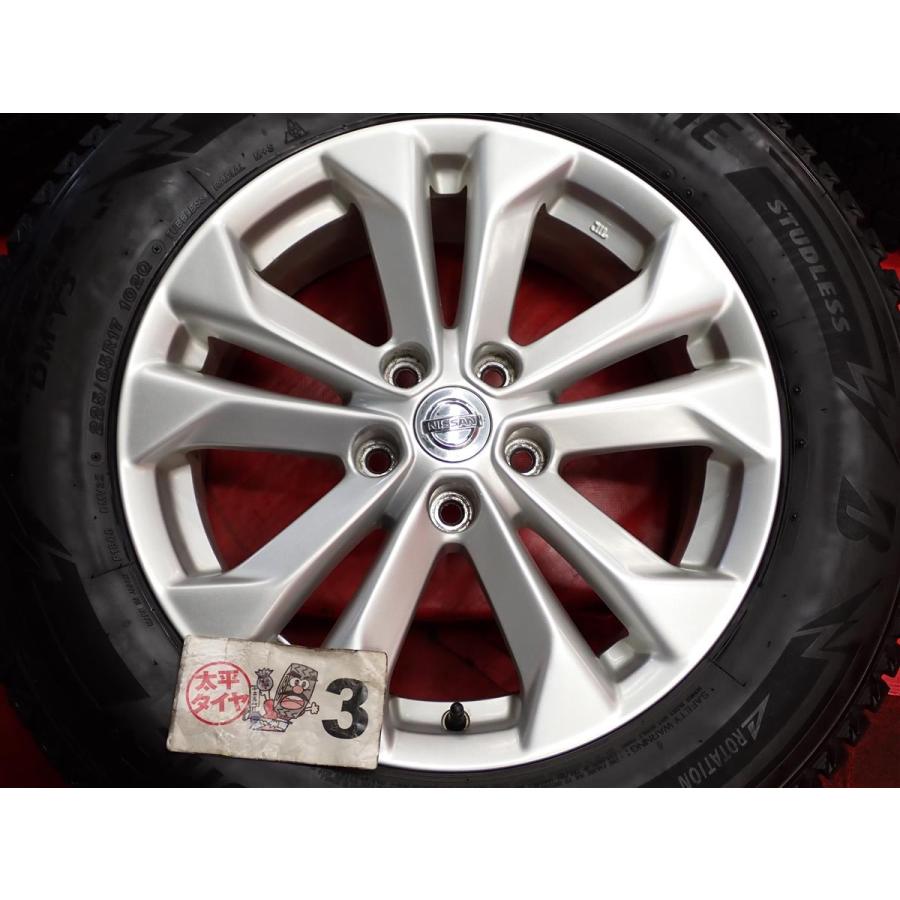 23年タイヤほぼ新品！エクストレイル純正225/60R17 ブリザックDM-V3 激安 4本SET】日産 エクストレイル T32 純正 アルミホイール [7J +45