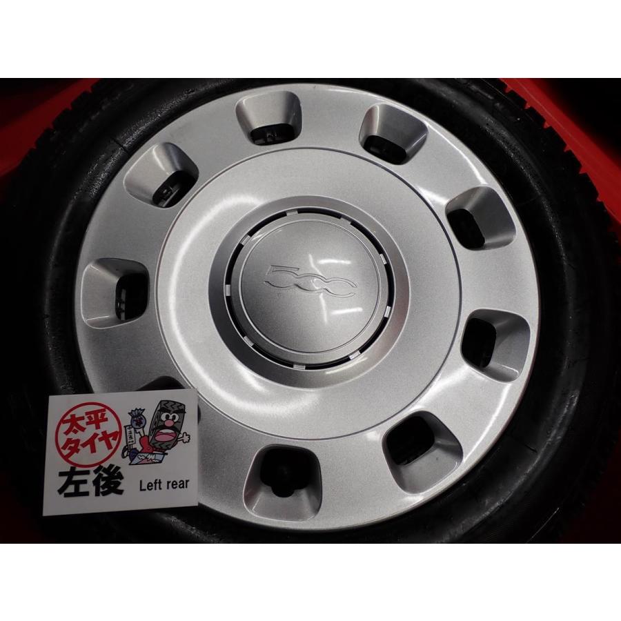バリ溝 4本SET】フィアット 500 純正 スチール 鉄ホイール [5.5J +35 