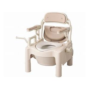 安寿　ポータブルトイレFX-CP　はねあげ 870-114　暖房・快適脱臭　キャスター付